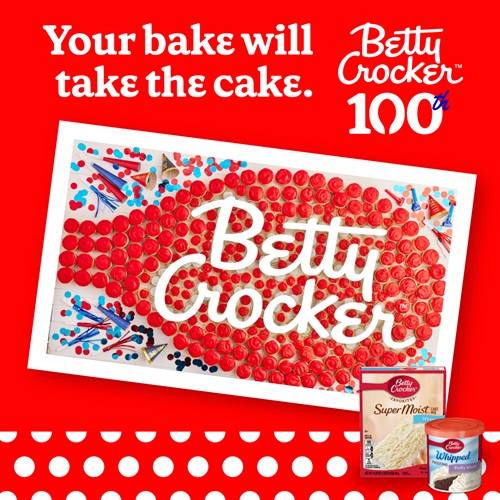 Betty Crocker red spoon made out of cupcakes